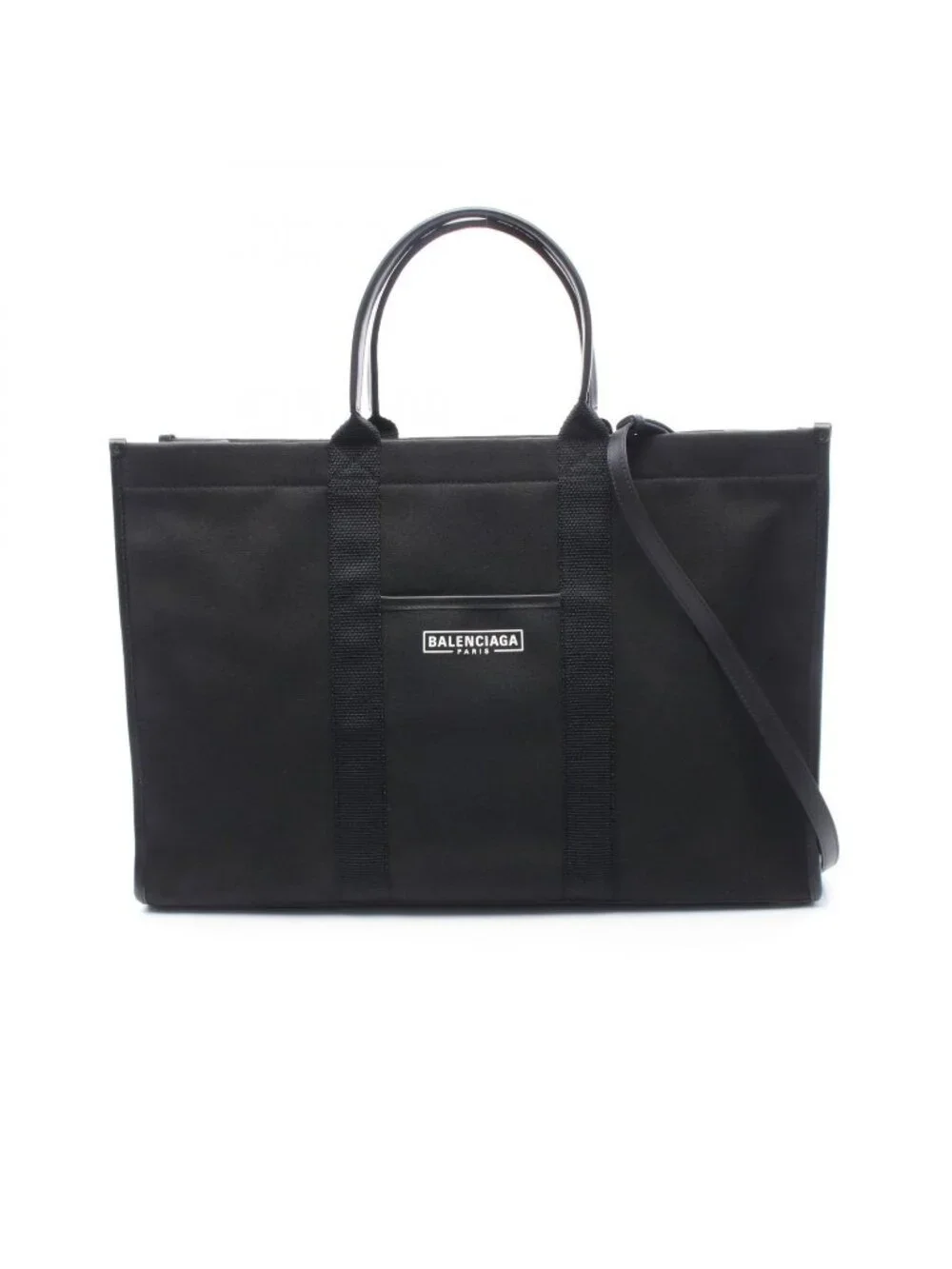 Balenciaga Tote Large 2-Way Black Canvas Leather